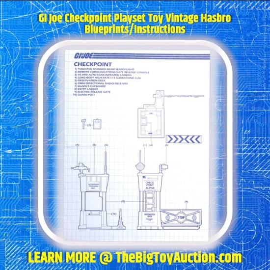 GI Joe Checkpoint Playset Toy Vintage Hasbro Blueprints/Instructions