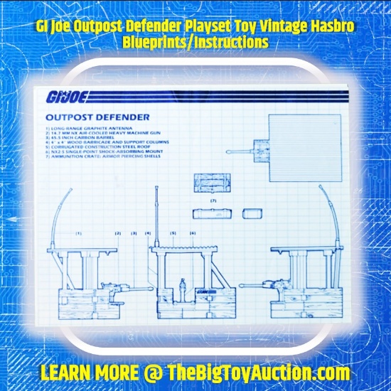 GI Joe Outpost Defender Playset Toy Vintage Hasbro Blueprints/Instructions