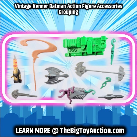 Vintage Kenner Batman Action Figure Accessories Grouping
