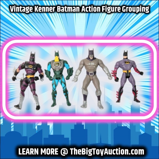 Vintage Kenner Batman Action Figure Grouping