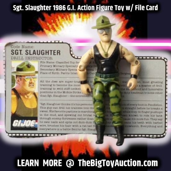 Sgt. Slaughter 1986 G.I. Action Figure Toy w/ File Card