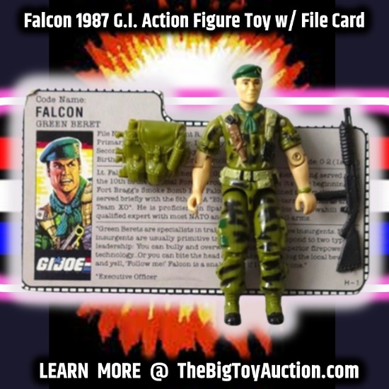 Falcon 1987 G.I. Action Figure Toy w/ File Card