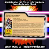 GI Joe Cobra Viper 2009 Crimson Strike Team JoeCon Convention Exclusive FileCard