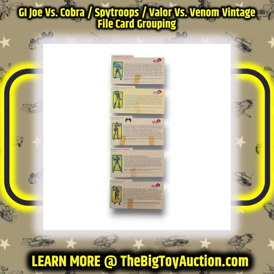 GI Joe Vs. Cobra / Spytroops / Valor Vs. Venom Vintage File Card Grouping
