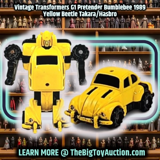 Vintage Transformers G1 Pretender Bumblebee 1989 Yellow Beetle Takara/Hasbro