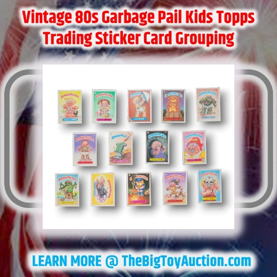 Vintage 80s Garbage Pail Kids Topps Trading Sticker Card Grouping