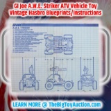 GI Joe A.W.E. Striker ATV Vehicle Toy Vintage Hasbro Blueprints/Instructions
