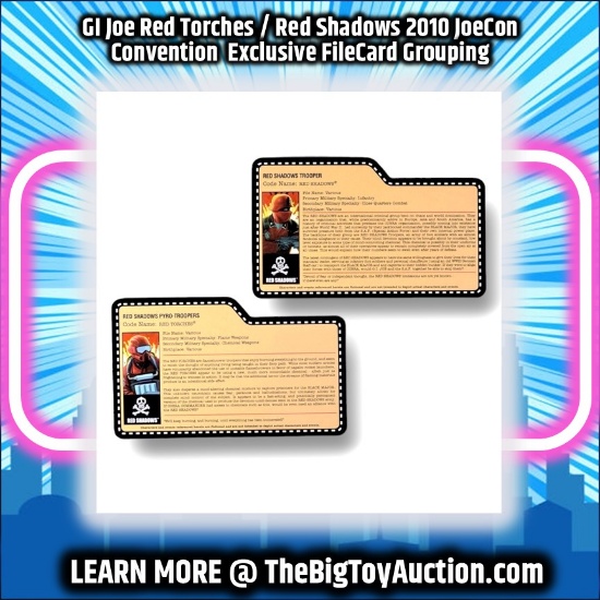 GI Joe Red Torches / Red Shadows 2010 JoeCon Convention  Exclusive FileCard Grouping