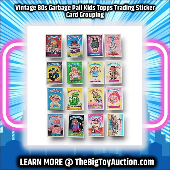 Vintage 80s Garbage Pail Kids Topps Trading Sticker Card Grouping