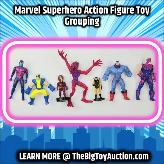 Marvel Superhero Action Figure Toy Grouping