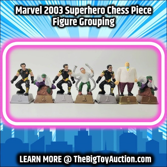Marvel 2003 Superhero Chess Piece Figure Grouping