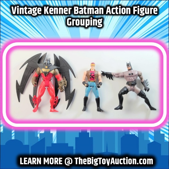 Vintage Kenner Batman Action Figure Grouping