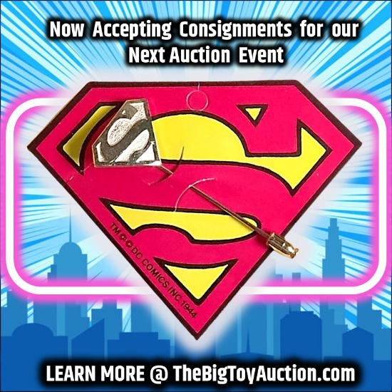 1977 Superman Movie Emblem Gold-Tone Stick Pin / Tie Tack