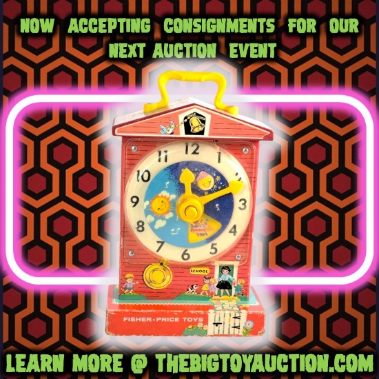 Vintage Fisher Price #998 Music Box Teaching Clock Musical Wind-Up Children's Toy