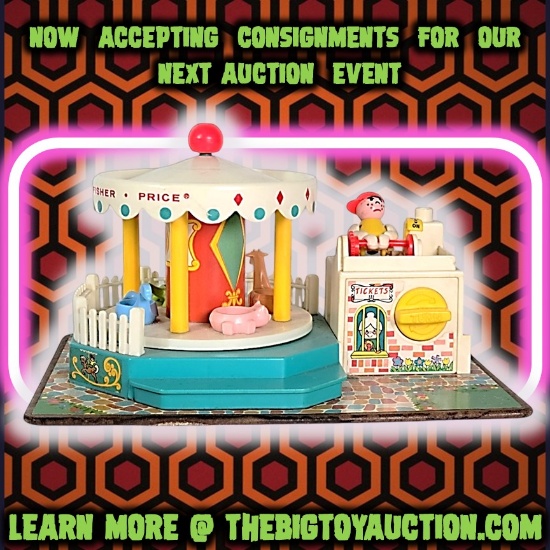 Vintage Fisher Price #111 Play Family Merry-Go-Round  Wind-Up Children's Toy