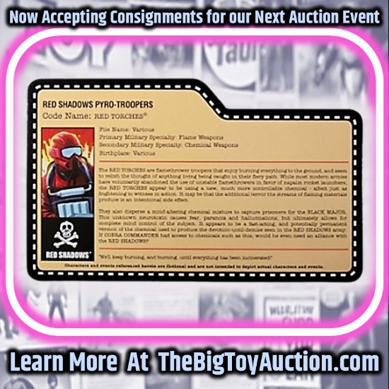 GI Joe Red Torches 2010 JoeCon Convention Red Shadows Exclusive FileCard