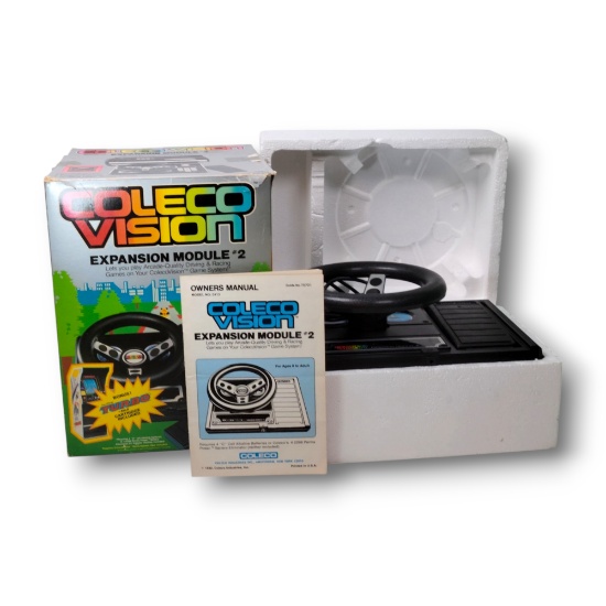 Vintage ColecoVision Expansion Module #2 Steering Wheel Controller w/ Original Box