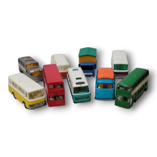 Vintage DieCast Bus Vehicle Grouping: Older Lesney, Matchbox etc.