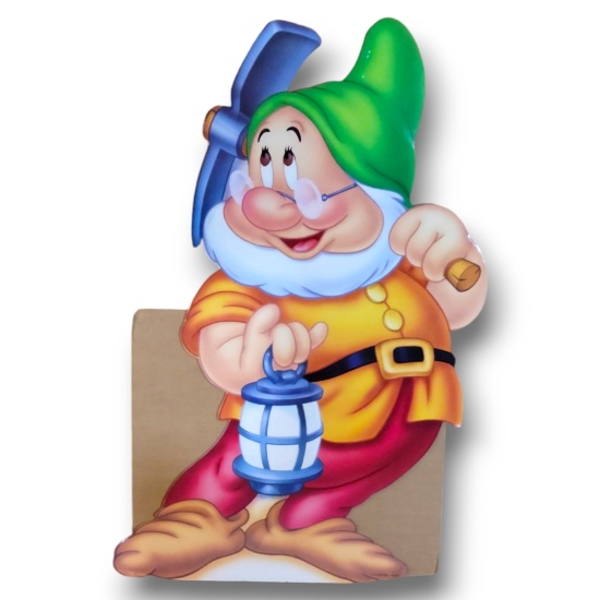 Disney's Snow White & The Seven Dwarves Doc Vintage Cardboard Standee Store Display 38"X24"