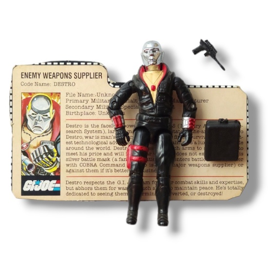 GI Joe 1983 Destro (v.1A) Action Figure Toy Complete w/ FileCard