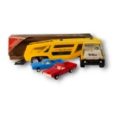 Vintage Tonka Toys 2845 Car Carrier Pressed Steel Tractor Trailer Truck w/ Original Box & Cars
