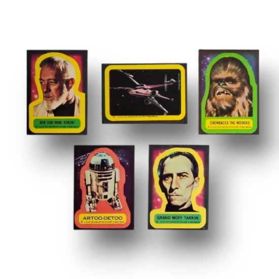 1977 Star Wars Topps Trading Card Stickers Grouping