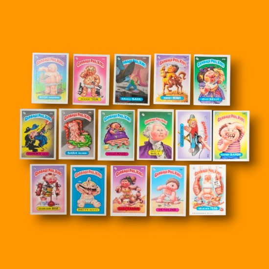 Vintage 80s Garbage Pail Kids Topps Trading Sticker Card Grouping