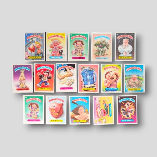 Vintage 80s Garbage Pail Kids Topps Trading Sticker Card Grouping