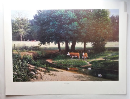 Douglas Cave Limited Edition "Cool Shade" Pastoral Cow Print