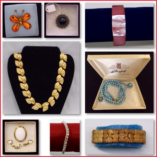 Vintage Costume Jewelry Lot – Brooches, Earrings, Necklaces & Bracelets | Estate Jewelry