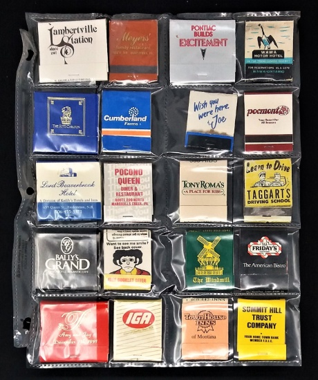 Vintage Advertising Matchbooks – Ephemera & Tobacciana Grouping – Assorted Sheet