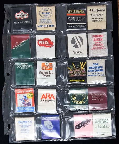 Vintage Advertising Matchbooks – Ephemera & Tobacciana Grouping – Assorted Sheet