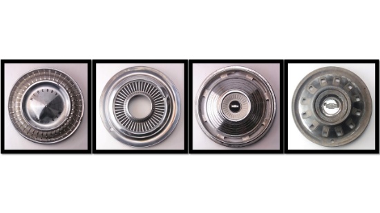 Antique Chevy & Mercury Hubcap Grouping – Assorted Vintage Automobilia Lot