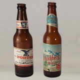 2 Vintage PA Beer Bottles – Yuengling Porter & Neuweiler Hochberg – Advertising Glass