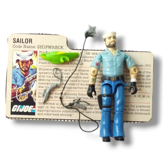 GI Joe 1985 Shipwreck Action Figure Toy Complete w/ FileCard