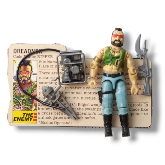 GI Joe 1985 Dreadnok Ripper Action Figure Toy Complete w/ FileCard