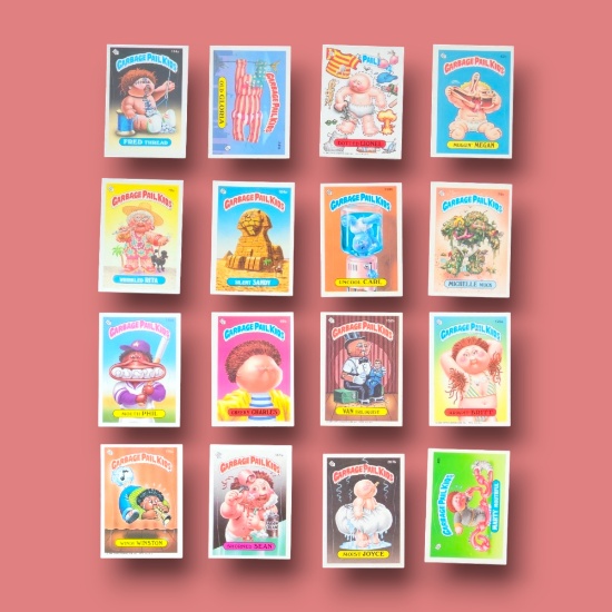 Vintage 80s Garbage Pail Kids Topps Trading Sticker Card Grouping