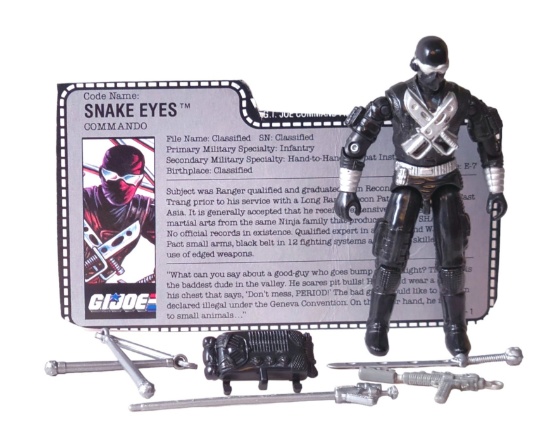GI Joe 1989 Snake Eyes V.3 Action Figure Toy Complete w/ FileCard