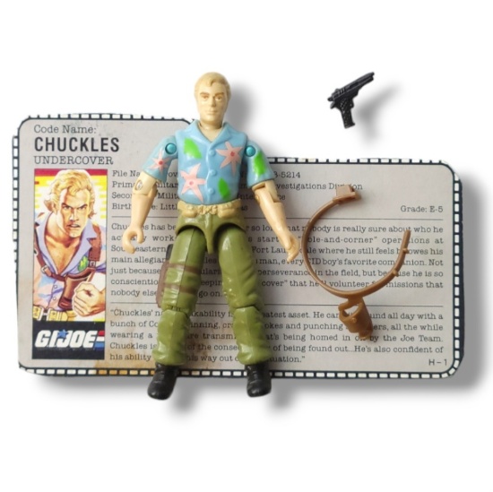 GI Joe 1987 Chuckles Action Figure Toy Complete w/ FileCard