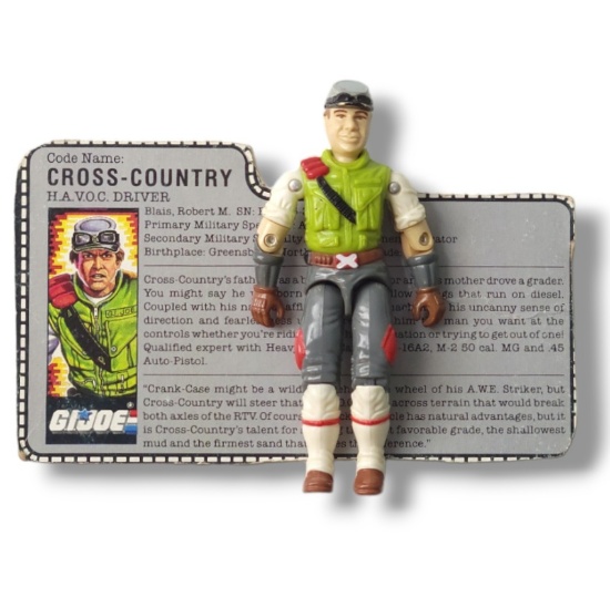 GI Joe 1986 Cross Country Action Figure Toy Complete w/ FileCard