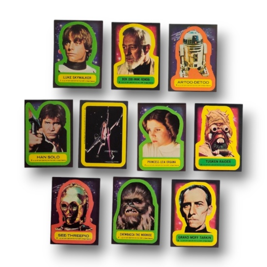 1977 Star Wars Topps Trading Card Stickers Grouping