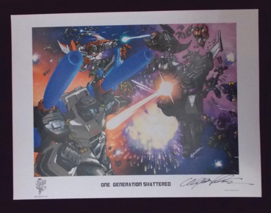 Signed 2008 Botcon Transformers Lithograph – "One Generation Shattered" by Alex Milne