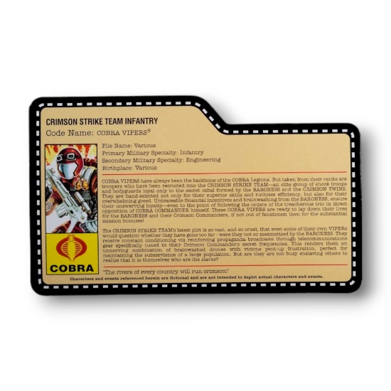 GI Joe Cobra Viper 2009 Crimson Strike Team JoeCon Convention Exclusive FileCard