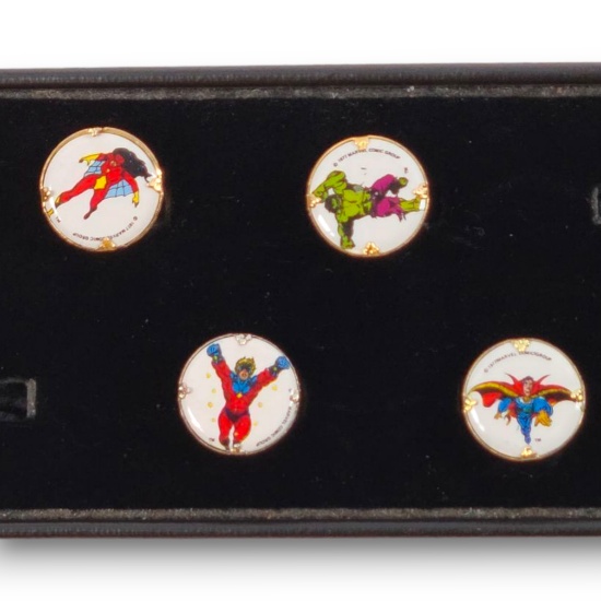1977 Marvel Comics Tin Litho Fashion Ring Grouping