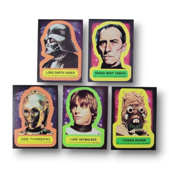 1977 Star Wars Topps Trading Card Stickers Grouping