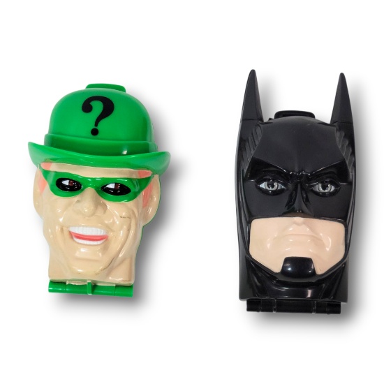 1996 Batman Forever Micro Playsets Miniature Batman & Riddler Heads