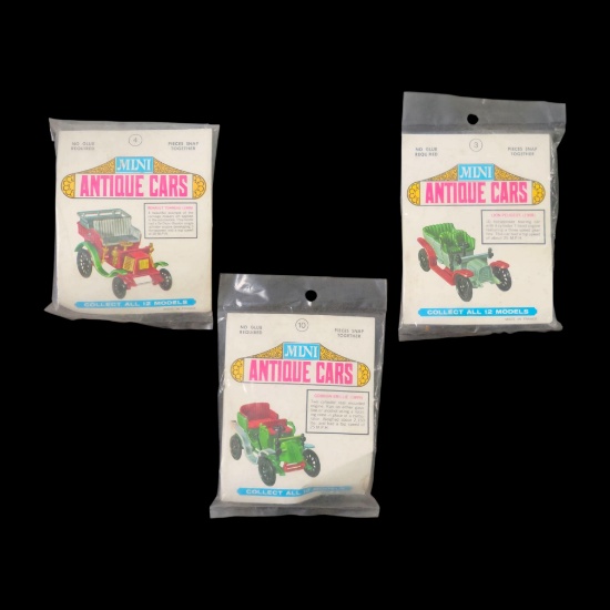 Vintage Strategic Mini Antique Cars Model Kits Grouping– Renault, Peugeot, Gobron Brillé