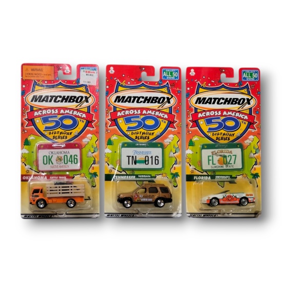 Matchbox Across America 50th Anniversary Die Cast Vehicle Grouping