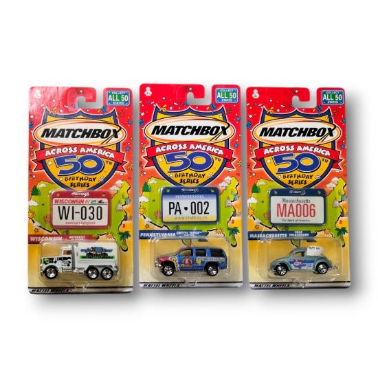 Matchbox Across America 50th Anniversary Die Cast Vehicle Grouping
