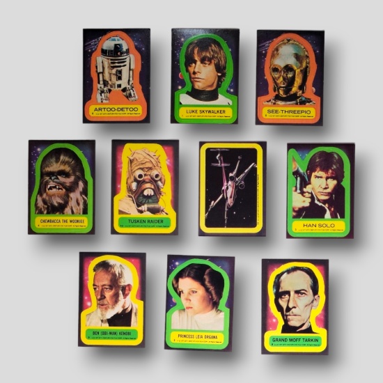 1977 Star Wars Topps Trading Card Stickers Grouping